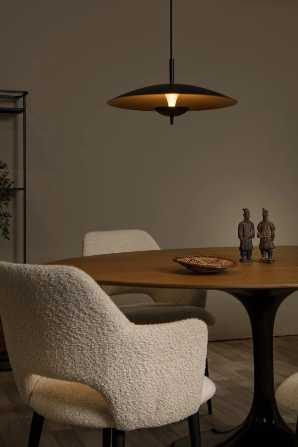 Lucide VULCAN - Suspension - Ø 47 cm - LED Dim. - 1x9W 3000K - Noir - ambiance 1